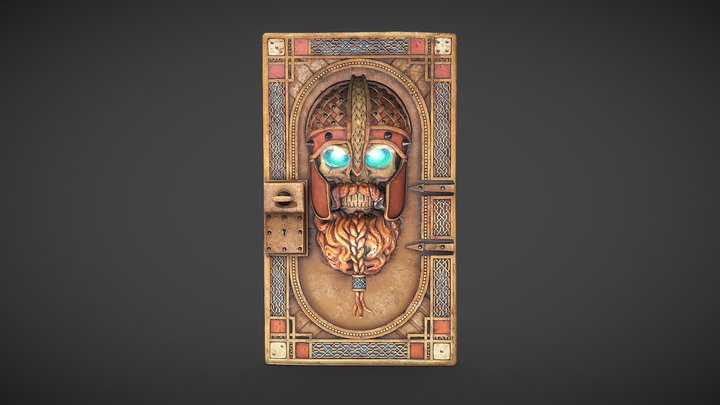 Viking Skull Guardian Door 3D Model