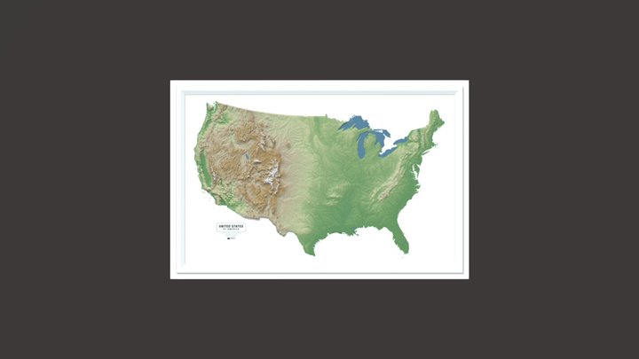 US Natural Raised Relief 3D Model