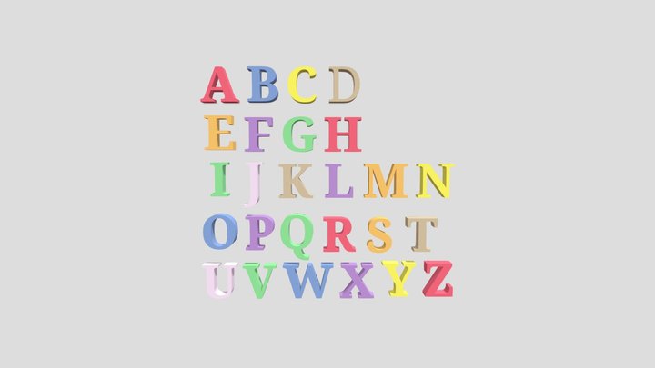Alphabet Letters (Uppercases) 3D Model