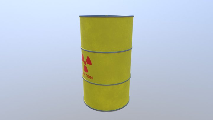 Radioactive Waste Drum 3D Model