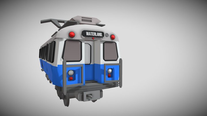 Mbta 0600 Train blue line. 3D Model
