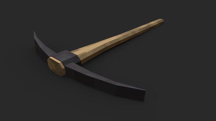 Minecraft Realistic Pickaxe 3D Model