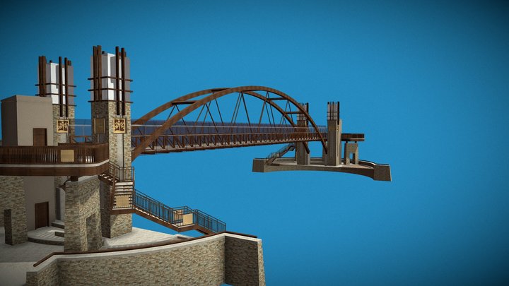 Peachtree Pedestrian Bridge, GA 3D Model