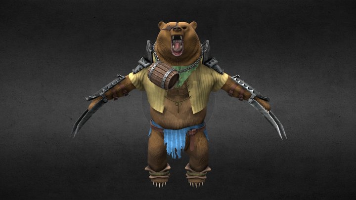 Fantasy Bear Warrior 3D Model