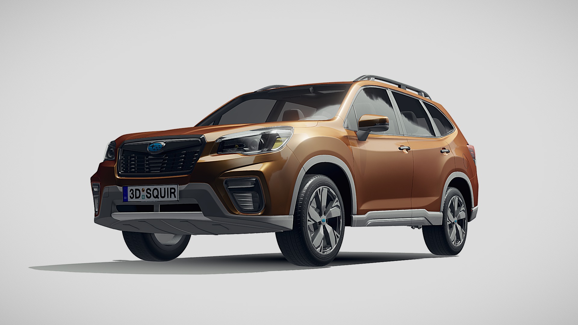 3D model Subaru Forester 2019 - This is a 3D model of the Subaru Forester 2019. The 3D model is about a car parked with its front facing the camera.