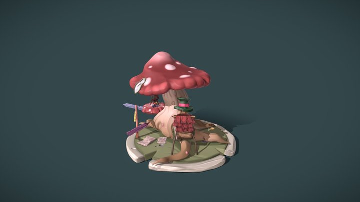 Sculpting - Mad Hatter's Treehouse 3D Model