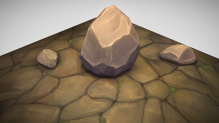 Stones v2 _ Procreate texture paint test 3D Model