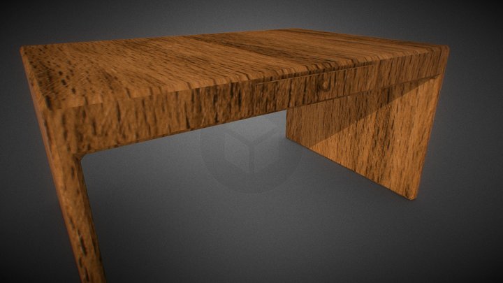 Low Poly Wooden Table 3D Model