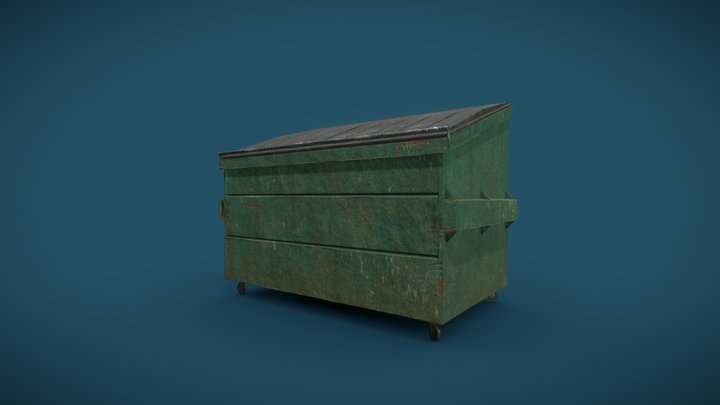 Old Dumpster game model. 3D Model