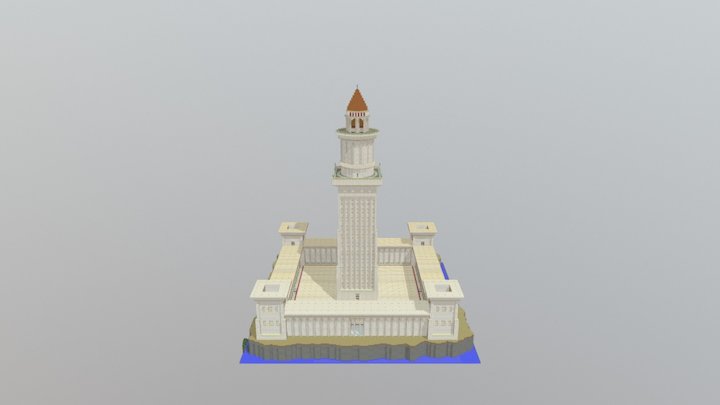 MC中建设的亚历山大灯塔 3D Model