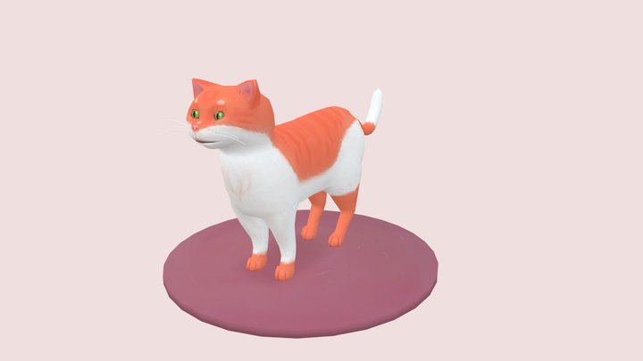 Handpainted Cat 3D Model