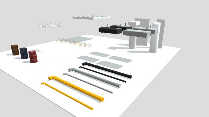 Free Industrial Kitbash 3D Model