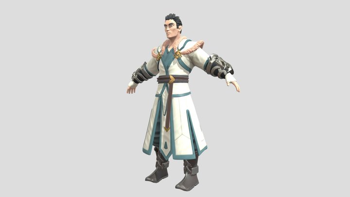 Stylized Warrior Game Character 3D Model