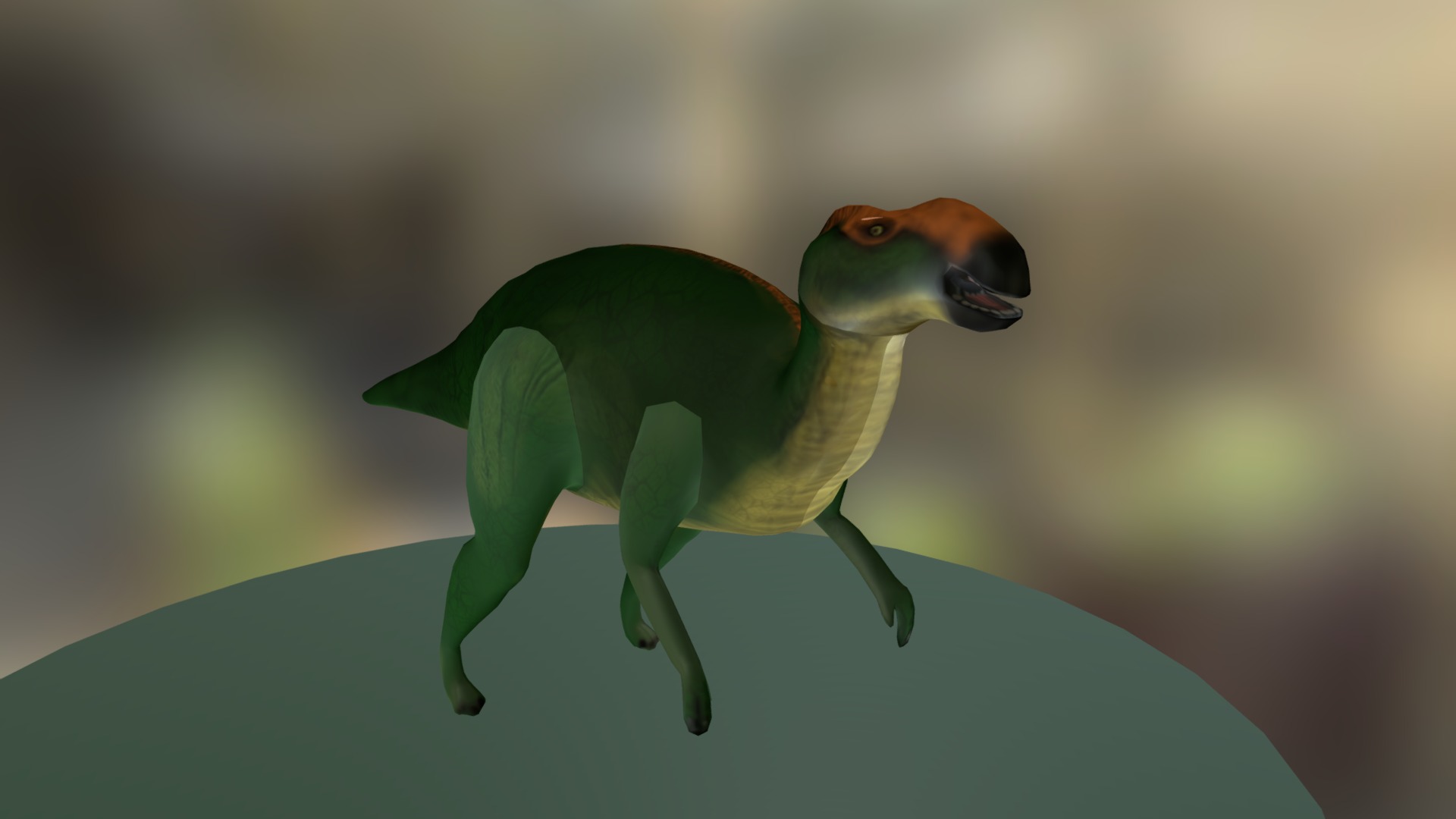 3D model Hadrosaurio Lowpoly - This is a 3D model of the Hadrosaurio Lowpoly. The 3D model is about a frog on a leaf.