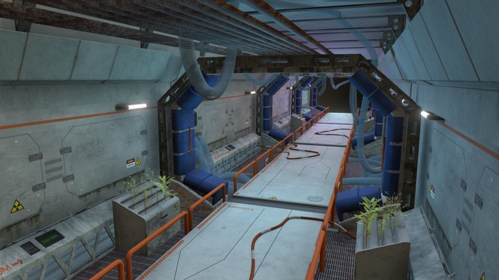 Scifi Corridor 3D Model