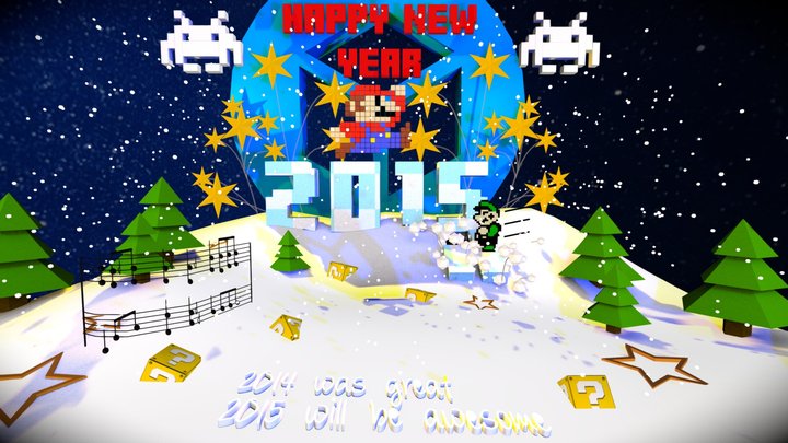 New Year with Mario bros  3D Model
