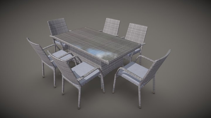 Nepal Dining Set 3D Model