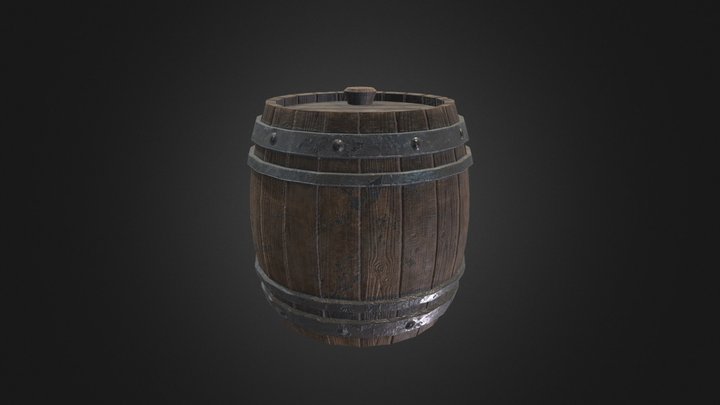 Wooden barrel 3D Model