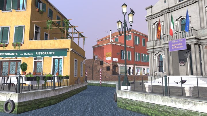 Venice City Scene 3D Model