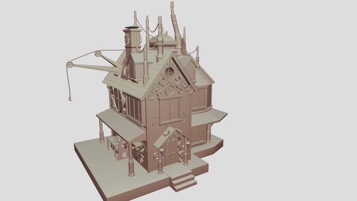 Steampunk house 3D Model