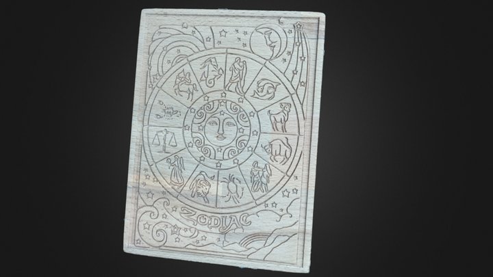 Zodiac signs - wood carving