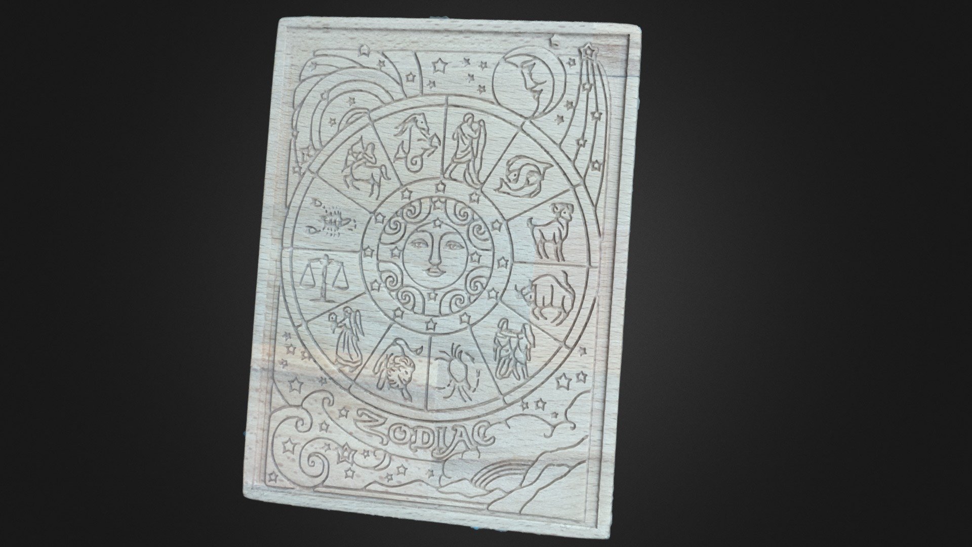 Zodiac signs - wood carving