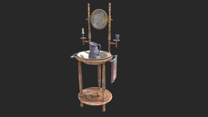 Wash stand for painting workshop 3D Model