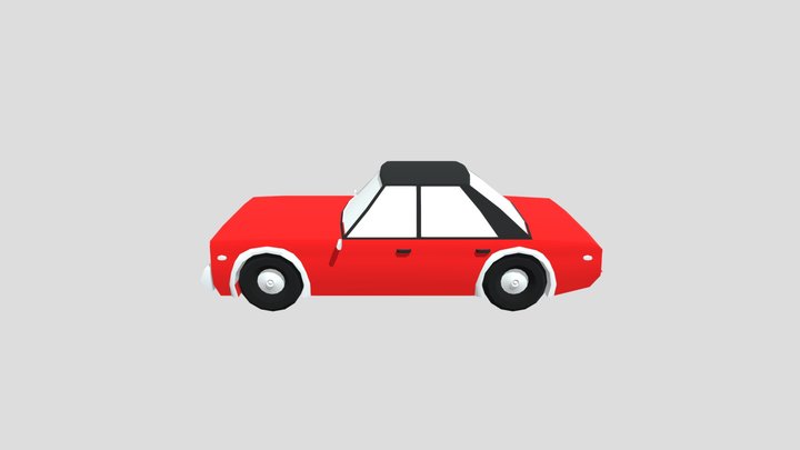 low poly car(RED) 3D Model