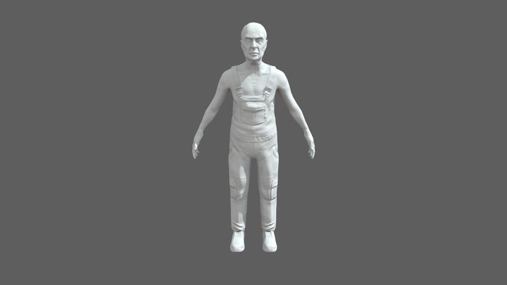 Old plumber 3D Character 3D Model