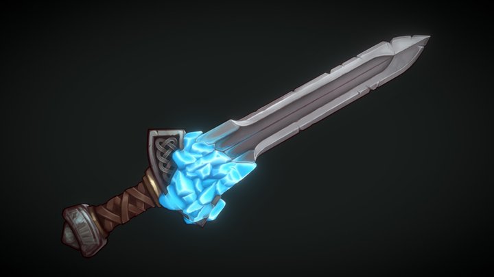Hand Painted Frost Blade 3D Model
