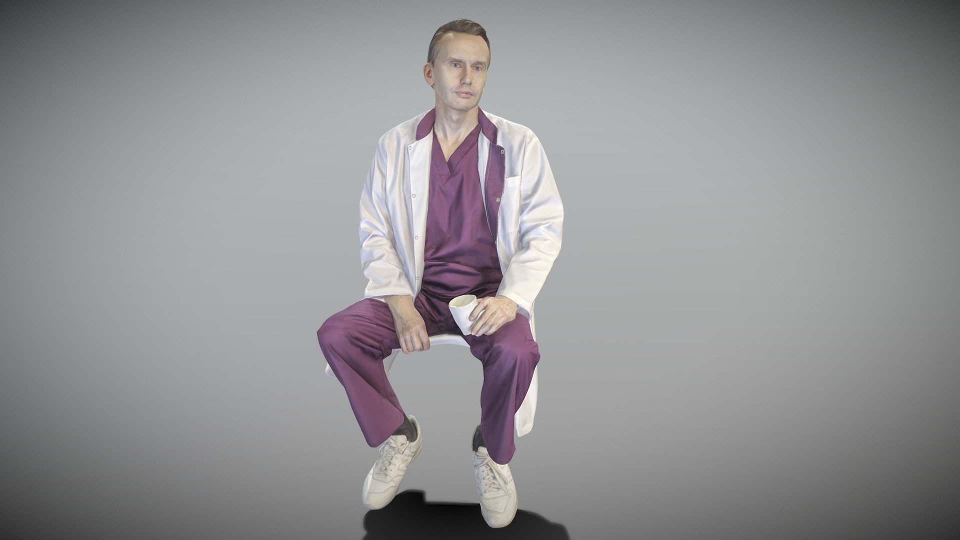 Male doctor having coffee break 267