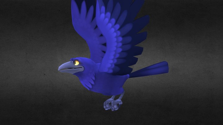 Crow Flying 3D Model