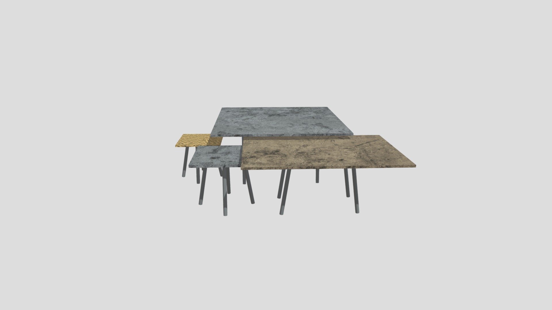 Mesa De Centro Moon Cuadradas Set De 4