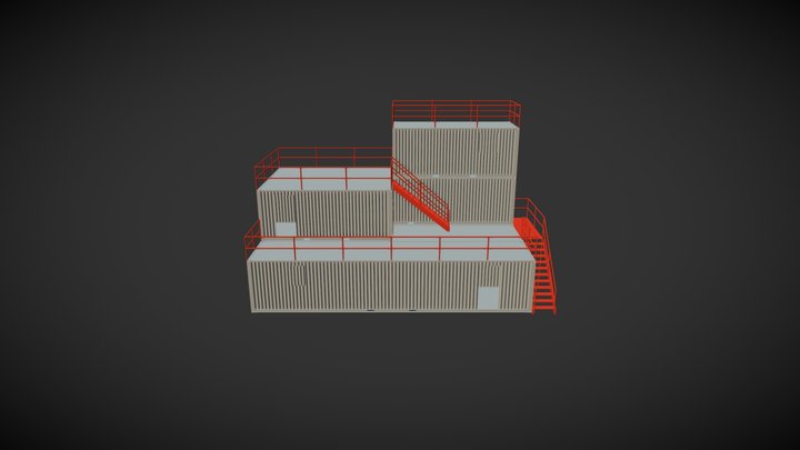 Shipping Container Fire Training Facility 3D Model