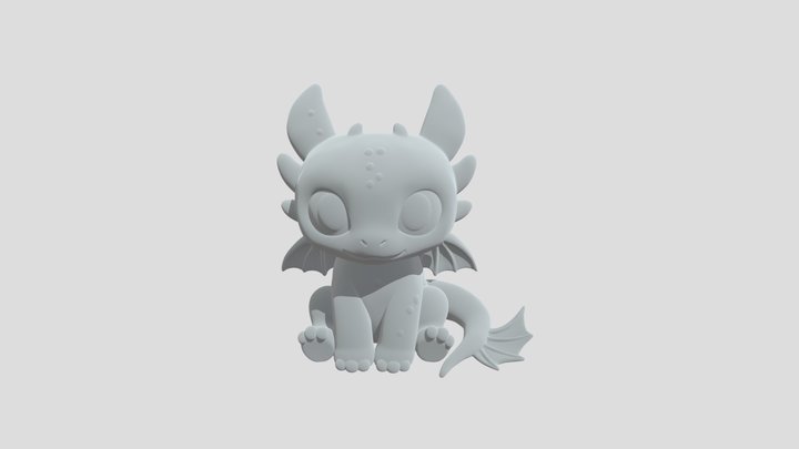 Midnight Dragon Cub 3D Model