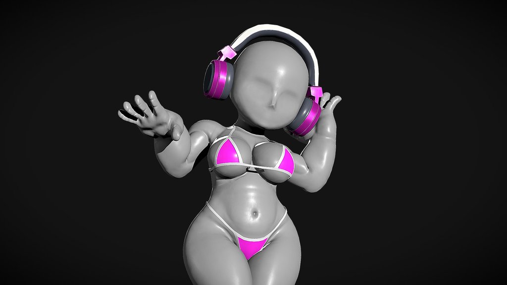 Base female chubby body rigged