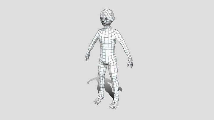 2021 Child Boy Basemesh 3D Model