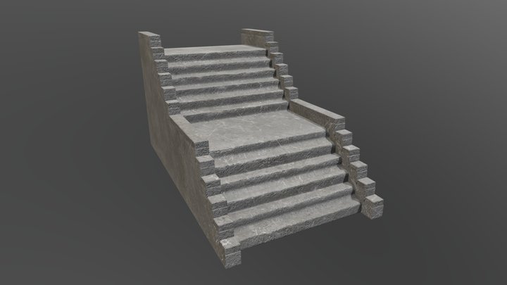 Stone Stairs 3D Model