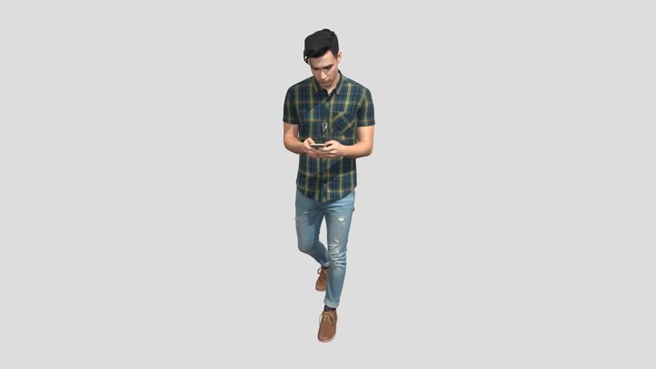 Casual Plaid and Phone Moment – Gratis 3D-model STL