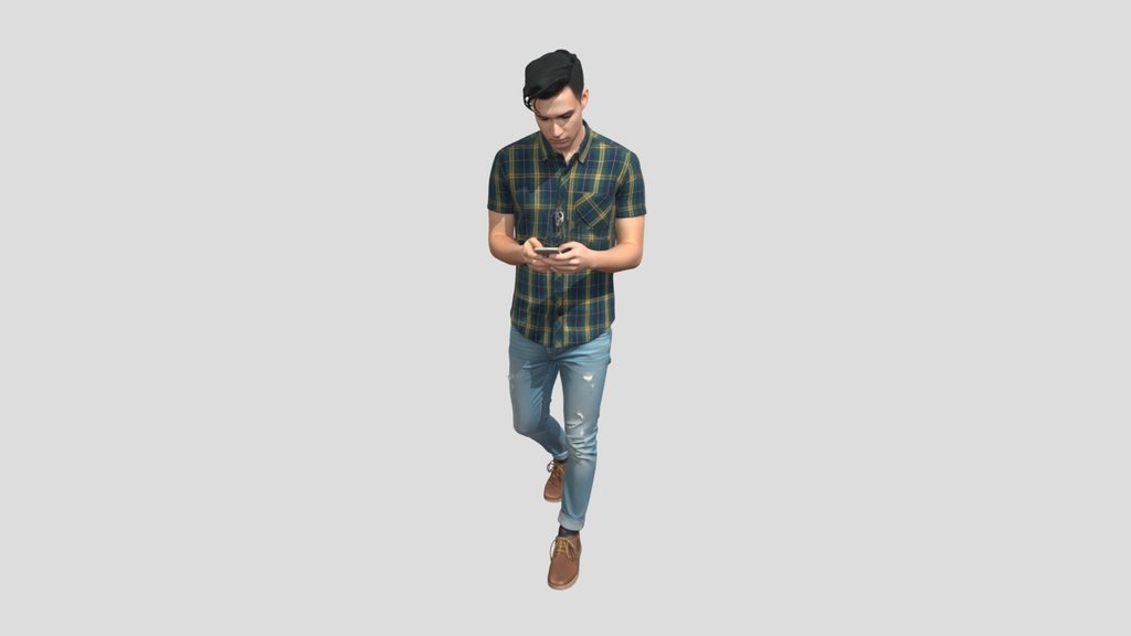 Casual Plaid and Phone Moment