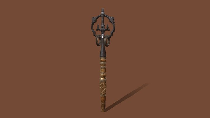 Shakujo Staff 3D Model