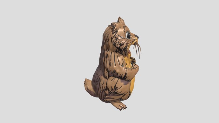 Happy Beaver 3D Model