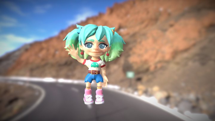 Stylized girl 3D Model
