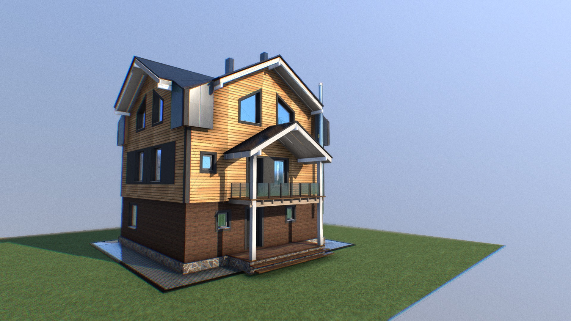 3D model Sverdlova – reconstruction of existing house - This is a 3D model of the Sverdlova - reconstruction of existing house. The 3D model is about a model of a house.