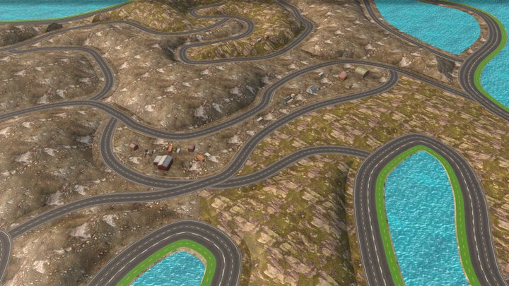 Drift Racing Terrain 3D Model