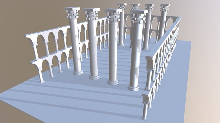 Doric Pillar Building Mrk 1 3D Model