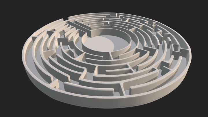 Circular labyrinth 3D Model