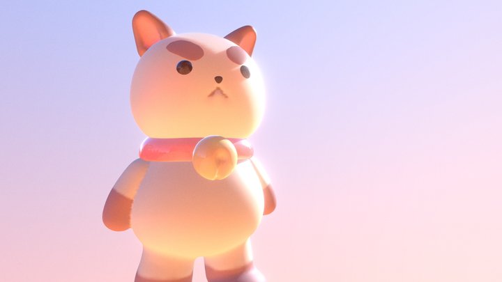 Puppycat 3D Low Poly 3D Model