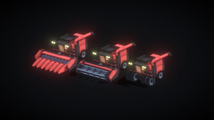 Low Poly Combine Harvestors – Free 3D Model STL