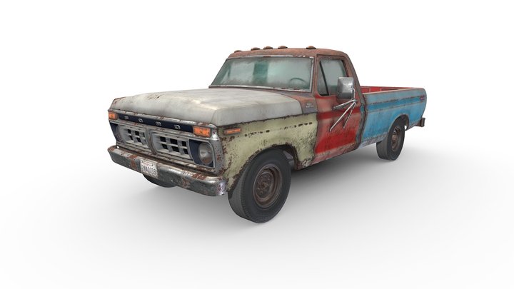 Pickup truck stock bed 3D Model